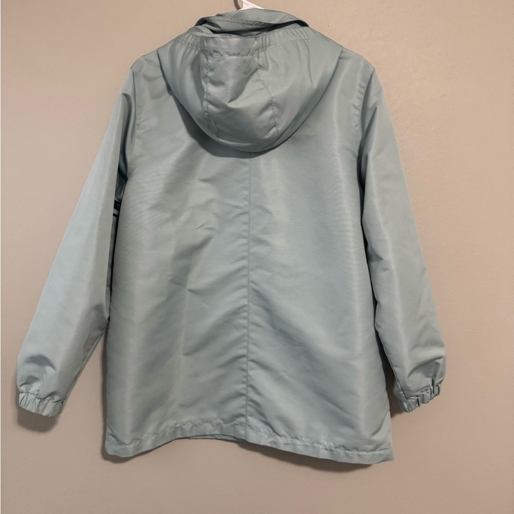 Vintage Blair Women's Light Blue Hooded trench Jacket size medium - Picture 6 of 9